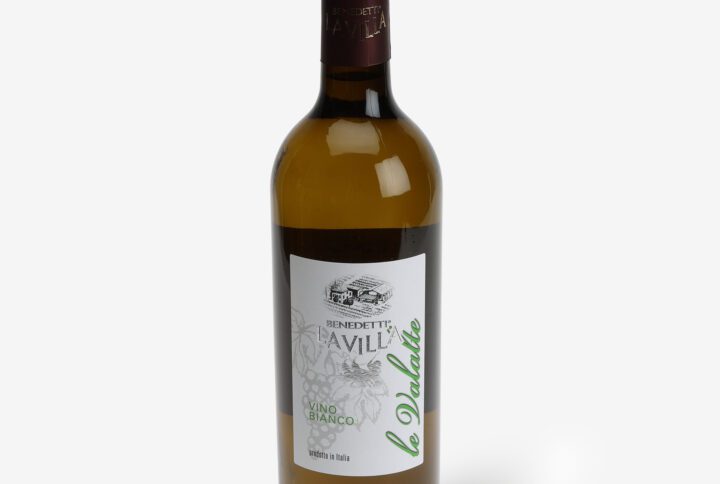 Forsiden af en flaske Vino Bianco Le Valalte fra Benedetti La Villa
